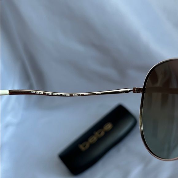 Bebe Aviator Sunglasses with Swarovski Crystals White/Gold tone Frame BB7225SC main image 10